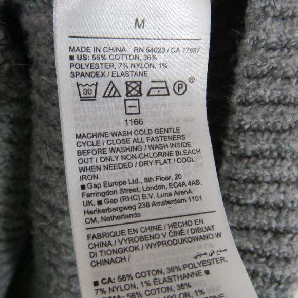 Old Navy Women's Gray Ribbed Knit Quarter Zip Sweater Size Medium Preppy - Picture 5 of 6